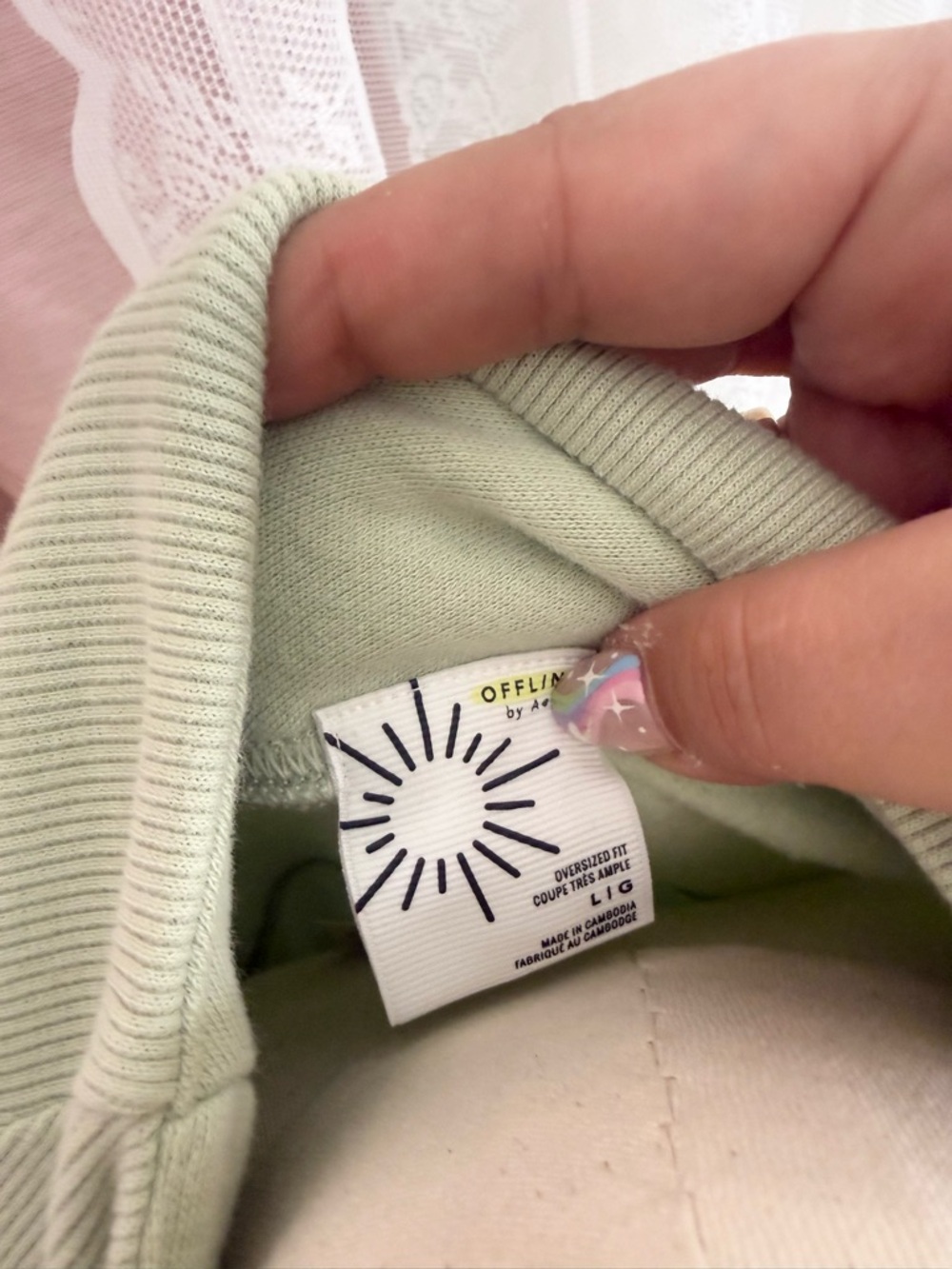 Aerie offline cloud fleece mock DUSTY SAGE Women's Sweater - Picture 6 of 12